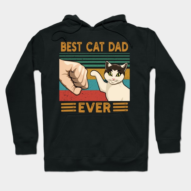 Best Cat Dad Ever Fist Bump Hoodie by Green Splash